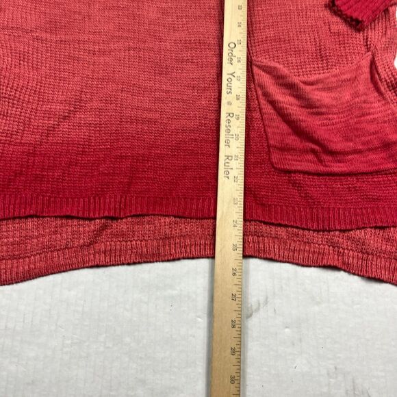 Anthropologie MOTH Sweater XS Red Waffle Knit Slouchy Oversized Pocket Cozy Fall - Picture 6 of 10